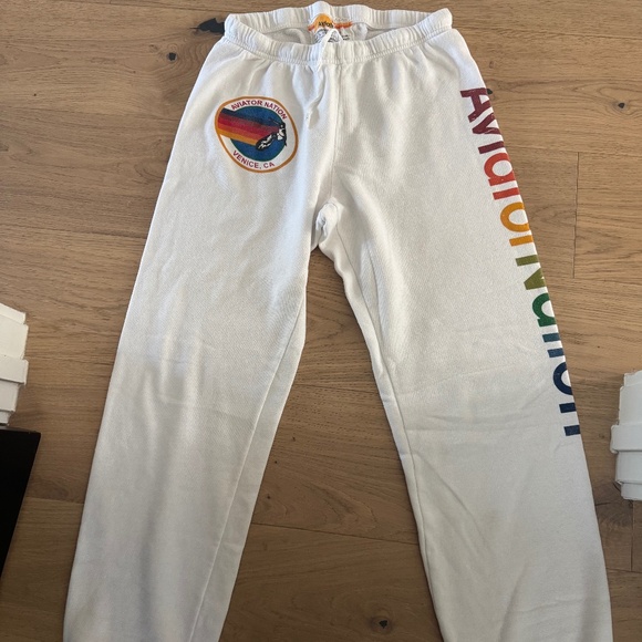Aviator Nation white joggers in XL - Picture 4 of 6